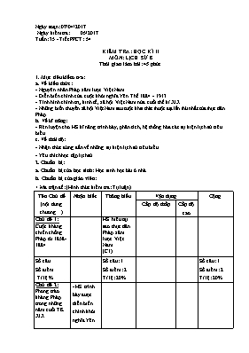 Giáo án Lịch sử Lớp 8 - Tiết 54 Kiểm tra học kỳ 2 - Năm học 2016-2017 - Trường THCS Bình Giang